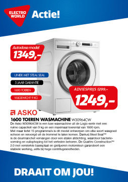 Asko 1600 toeren Wasmachine W30964CW