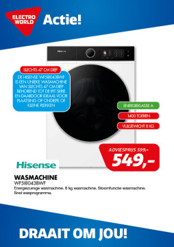 Hisense Wasmachine WF5I8043BWF