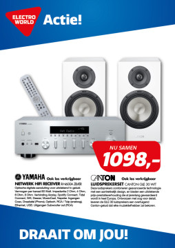 Yamaha R-N600A Zilver +  CANTON GLE 30 Wit
