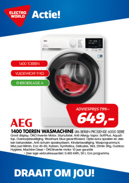 AEG  wasmachine LR6 BERLIN PROSENSE 6000 SERIE